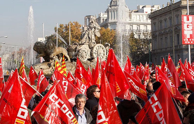 Primera manifestación sindical durante la crisis económica
