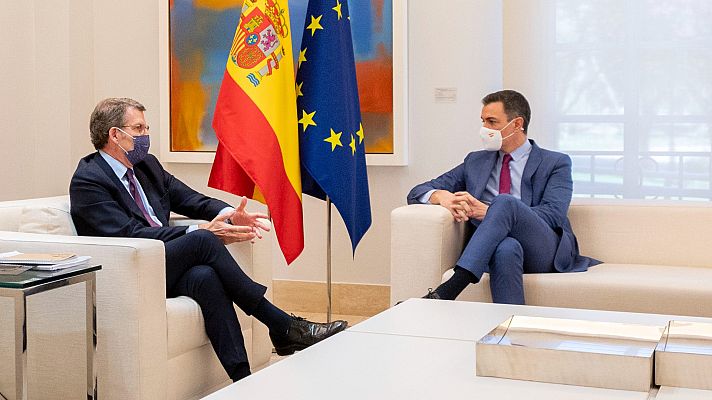 Telediario 1 - Sánchez y Feijóo fracasan en alcanzar un pacto económico en su primera reunión en Moncloa