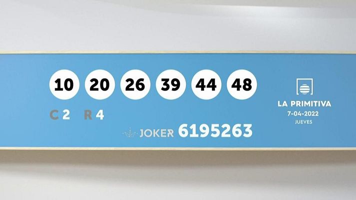 SELAE - Sorteo de la Lotería Primitiva y Joker del 07/04/2022