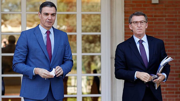  - Sánchez califica de "cordial" su cita con Feijóo