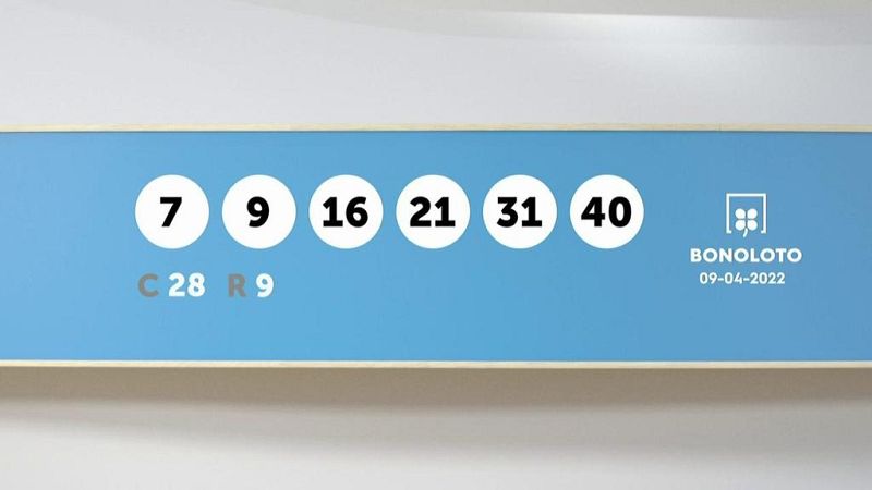 Sorteo de la Lotería Bonoloto del 09/04/2022