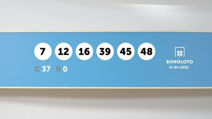 SELAE - Sorteo de la Lotería Bonoloto del 14/04/2022