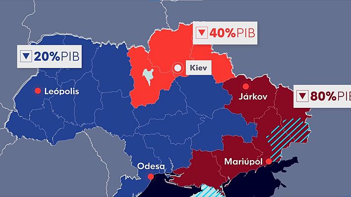 Telediario 2 - La devastación económica en Ucrania: medio billón de pérdidas