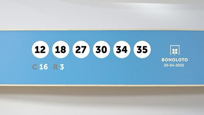 SELAE - Sorteo de la Lotería Bonoloto del 20/04/2022