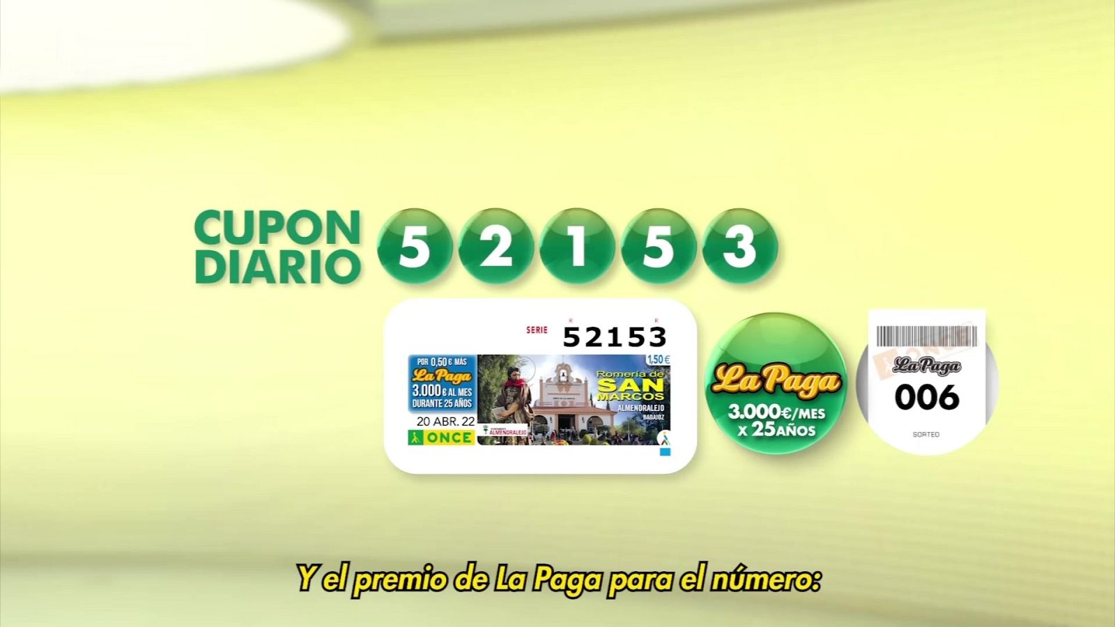 Sorteo ONCE - 20/04/22 - ver ahora