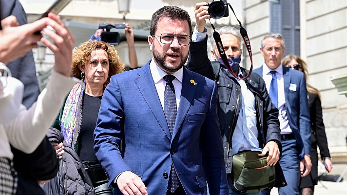 Telediario 1 - Aragonès muestra "confianza cero" en el Gobierno y ve "inviable" colaborar si no se restaura el "juego limpio"