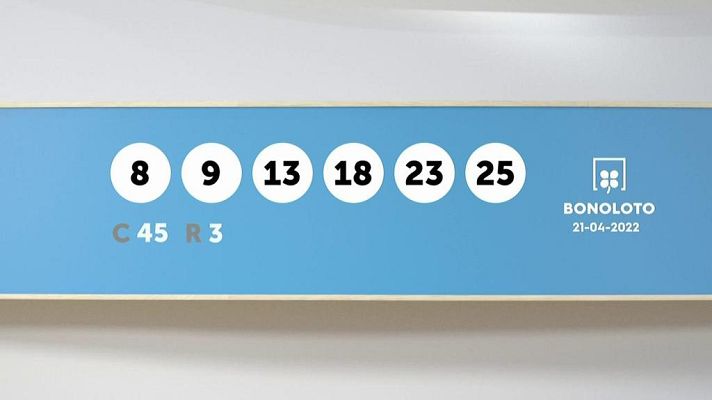 SELAE - Sorteo de la Lotería Bonoloto del 21/04/2022