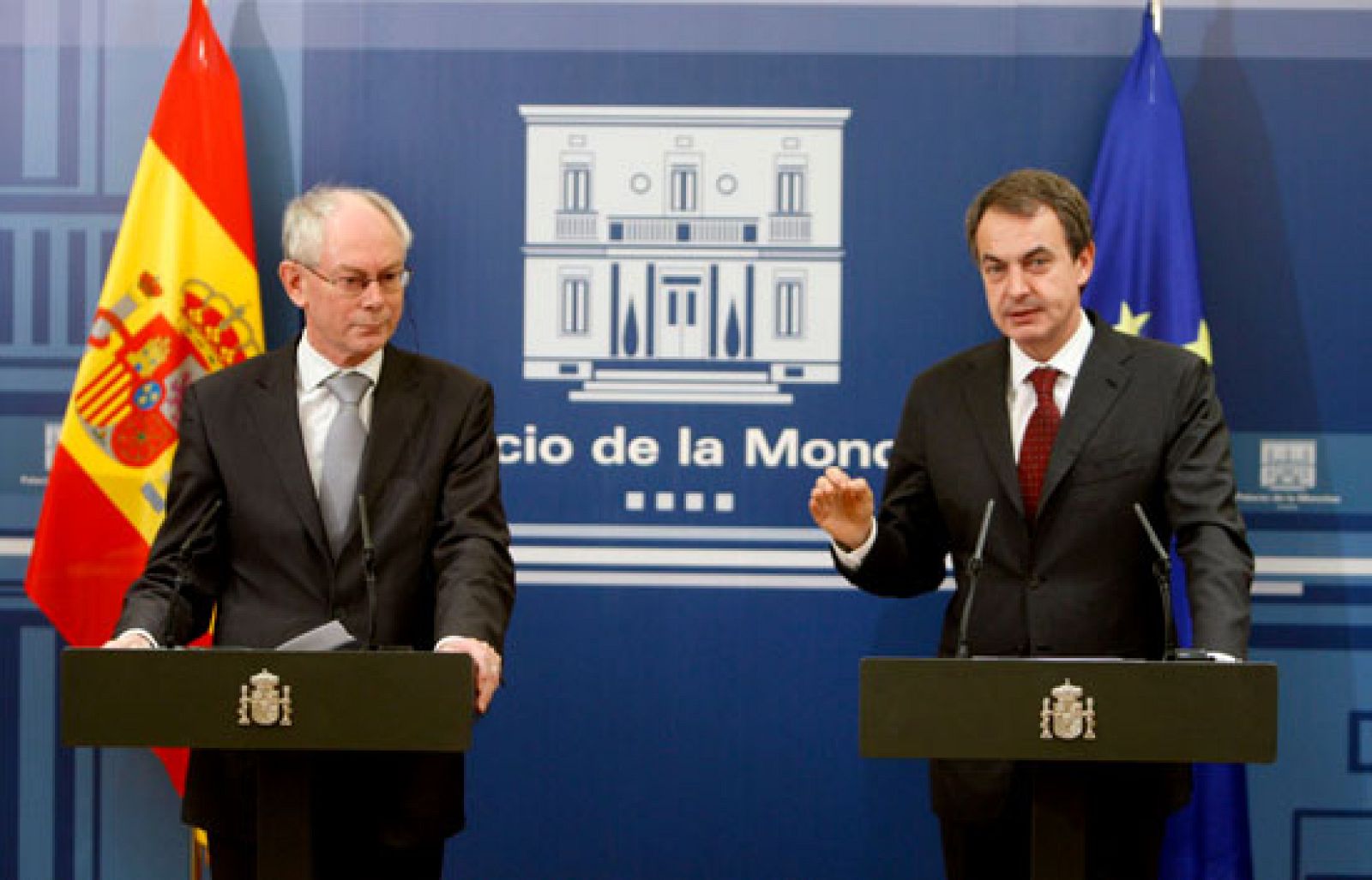 Zapatero y Van Rompuy condenan la agresión a Berlusconi | Ver