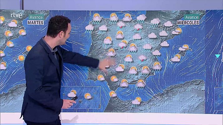 El tiempo - Cielos nubosos y precipitaciones en el Cantábrico oriental y Pirineos durante la primera mitad del día