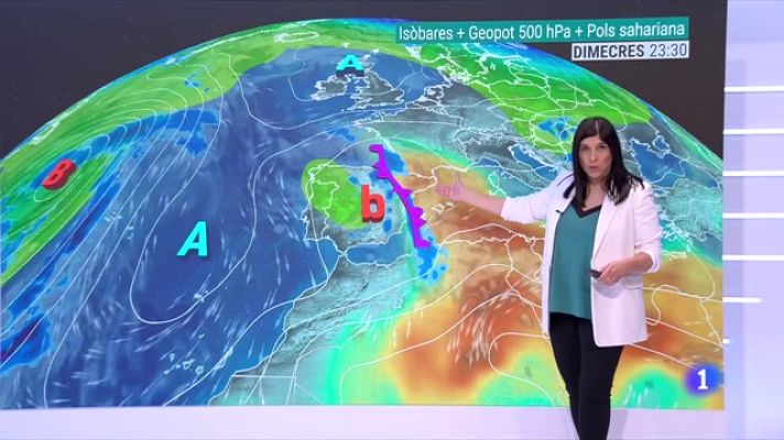El temps - Bonança primaveral, pols sahariana i ruixats de fang