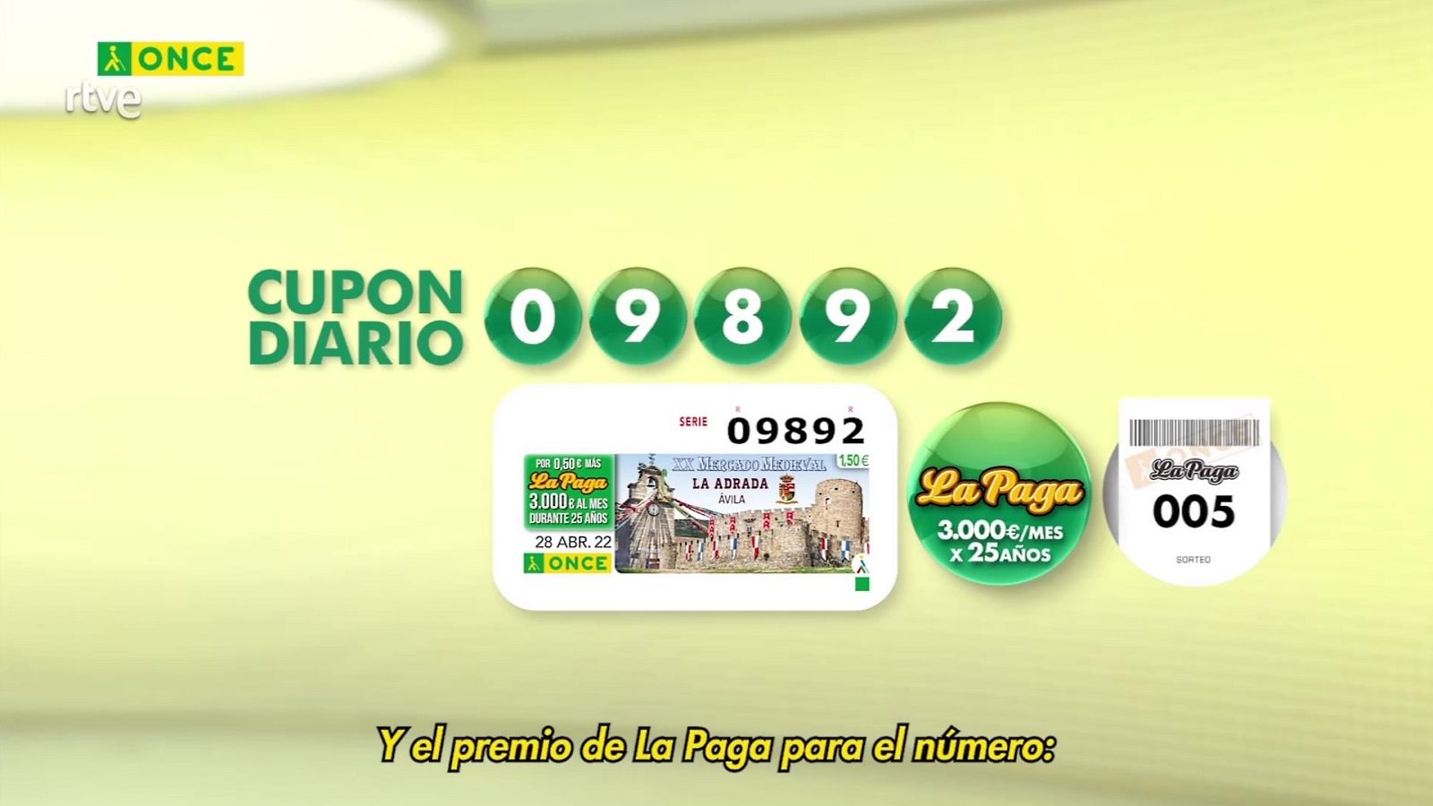 Sorteo ONCE - 28/04/22 - ver ahora