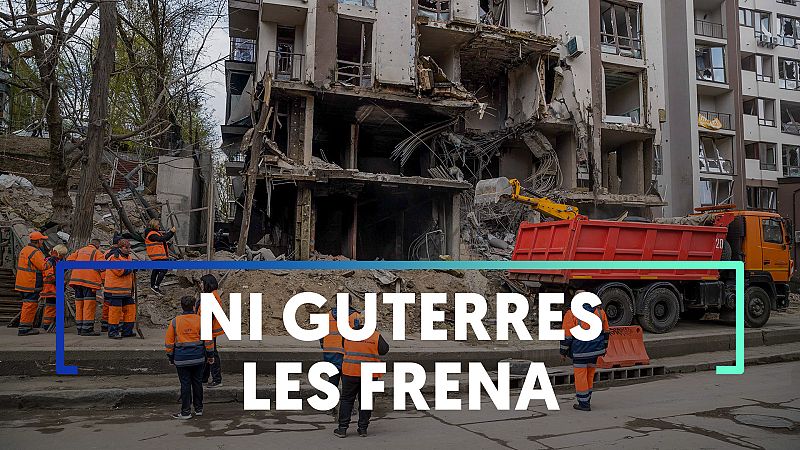 Así ha quedado Kiev tras el ataque ruso durante la reunión entre Guterres y Zelenski