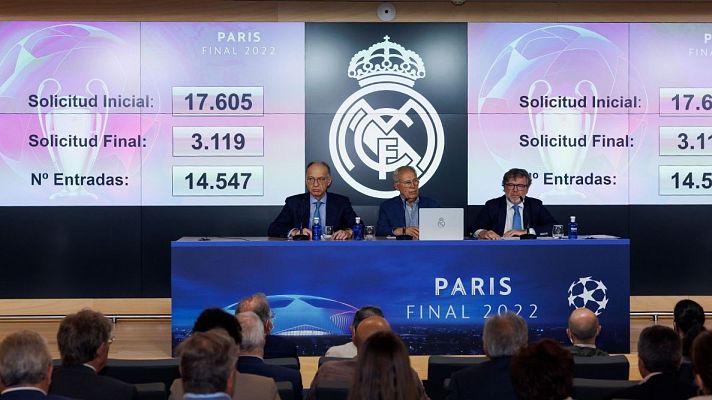 Telediario 1 - El Real Madrid sortea sus 14.547 entradas para París y abrirá el Bernabéu para ver la final