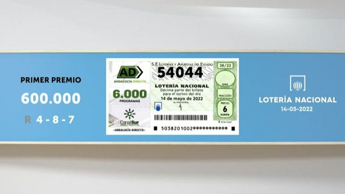 SELAE - Sorteo de la Lotería Nacional del 14/05/2022
