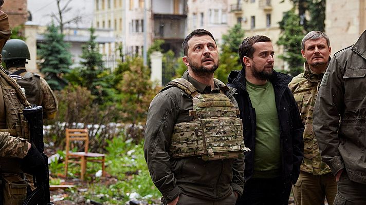 Telediario Fin de Semana - Zelenski se desplaza al este en plena ofensiva rusa y visita Járkov