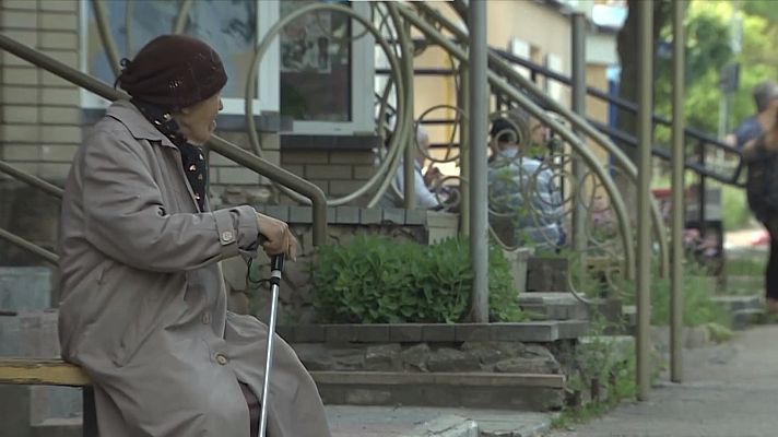 Telediario 1 - Los últimos de Kramatorsk: siete de cada diez habitantes han huido