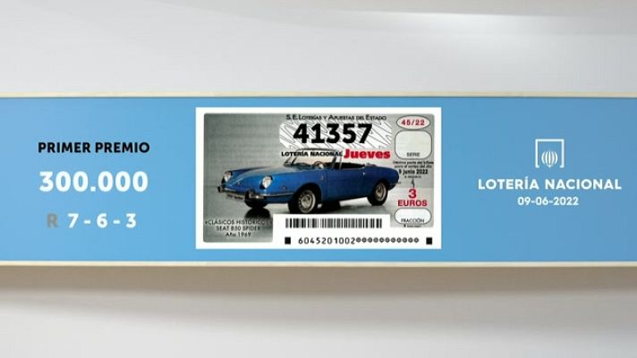 SELAE - Sorteo de la Lotería Nacional del 09/06/2022