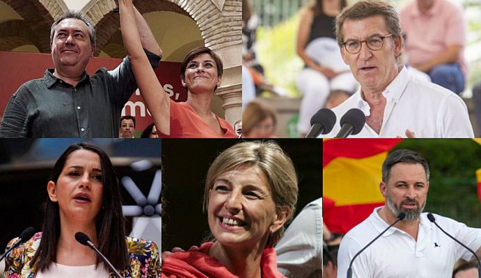 Telediario Fin de Semana - Los partidos llaman a la movilización el 19J junto a sus líderes nacionales