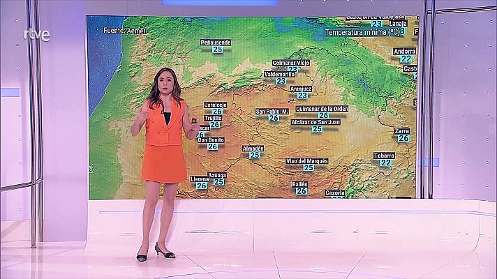 El tiempo - Temperaturas máximas altas, especialmente en los valles del Ebro, Tajo, Guadiana y Guadalquivir