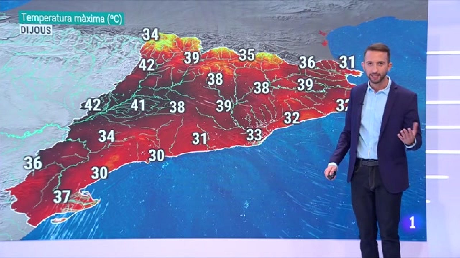 El Temps (16/06/2022) - Temperatures extrems de 40 ºC a l'interior i una pròxima nit que serà tòrrida a la costa i tropical a l'interior