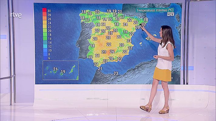 El tiempo - Temperaturas máximas altas, especialmente en los valles del Guadalquivir y del Ebro
