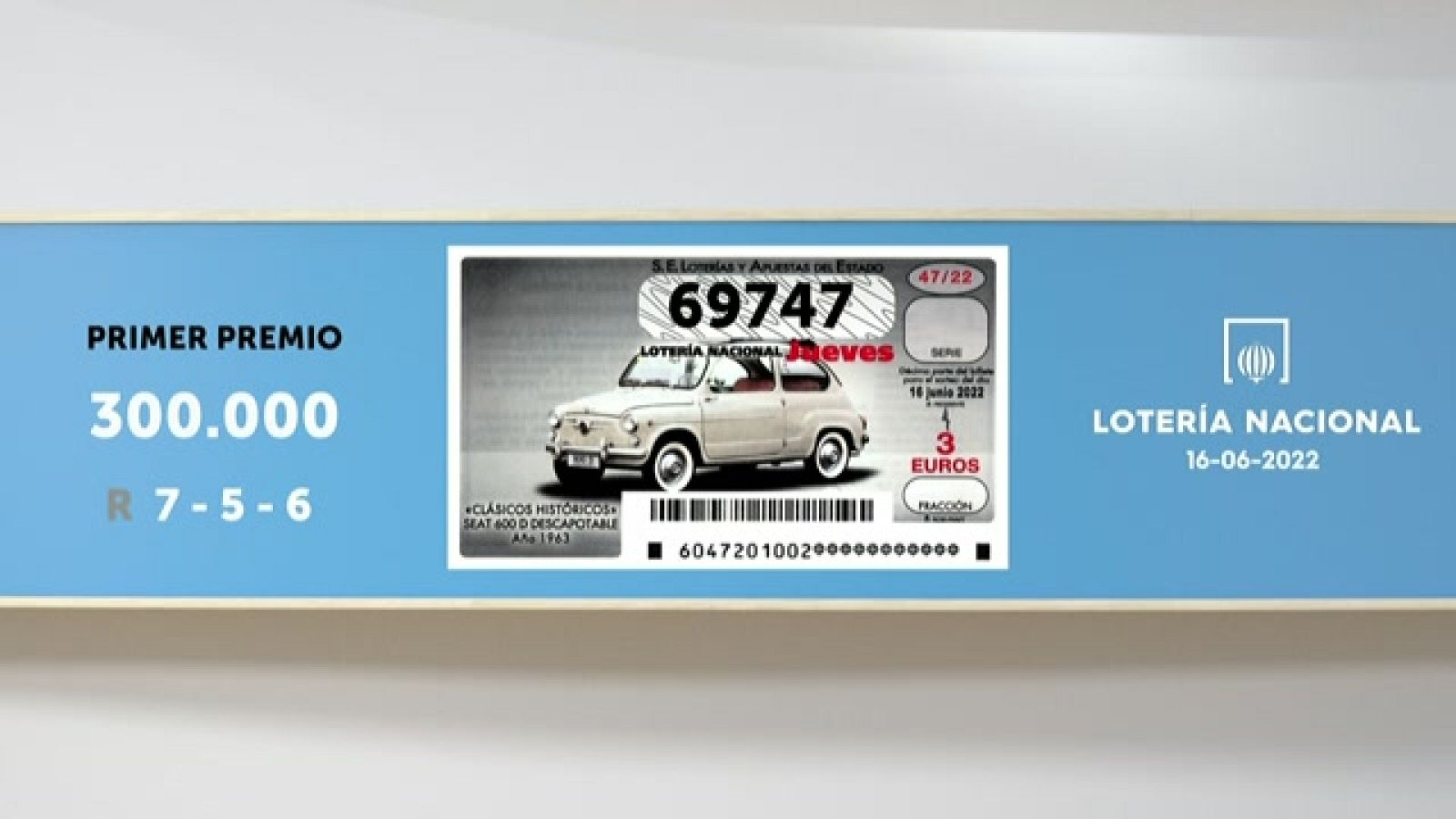 Sorteo de la Lotería Nacional del 16/06/2022 - Ver ahora