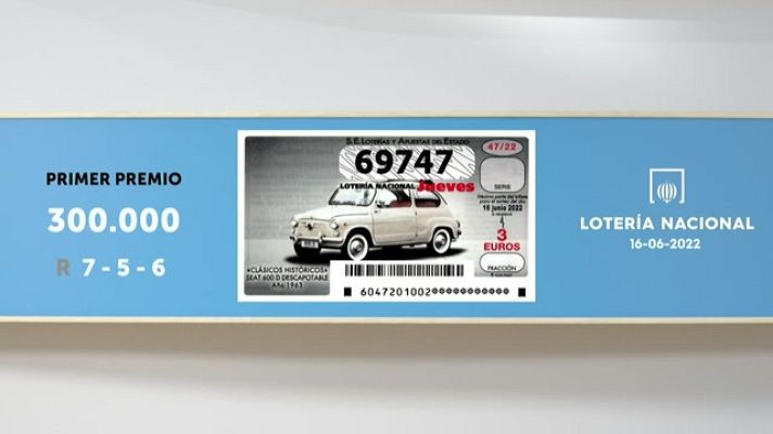 SELAE - Sorteo de la Lotería Nacional del 16/06/2022