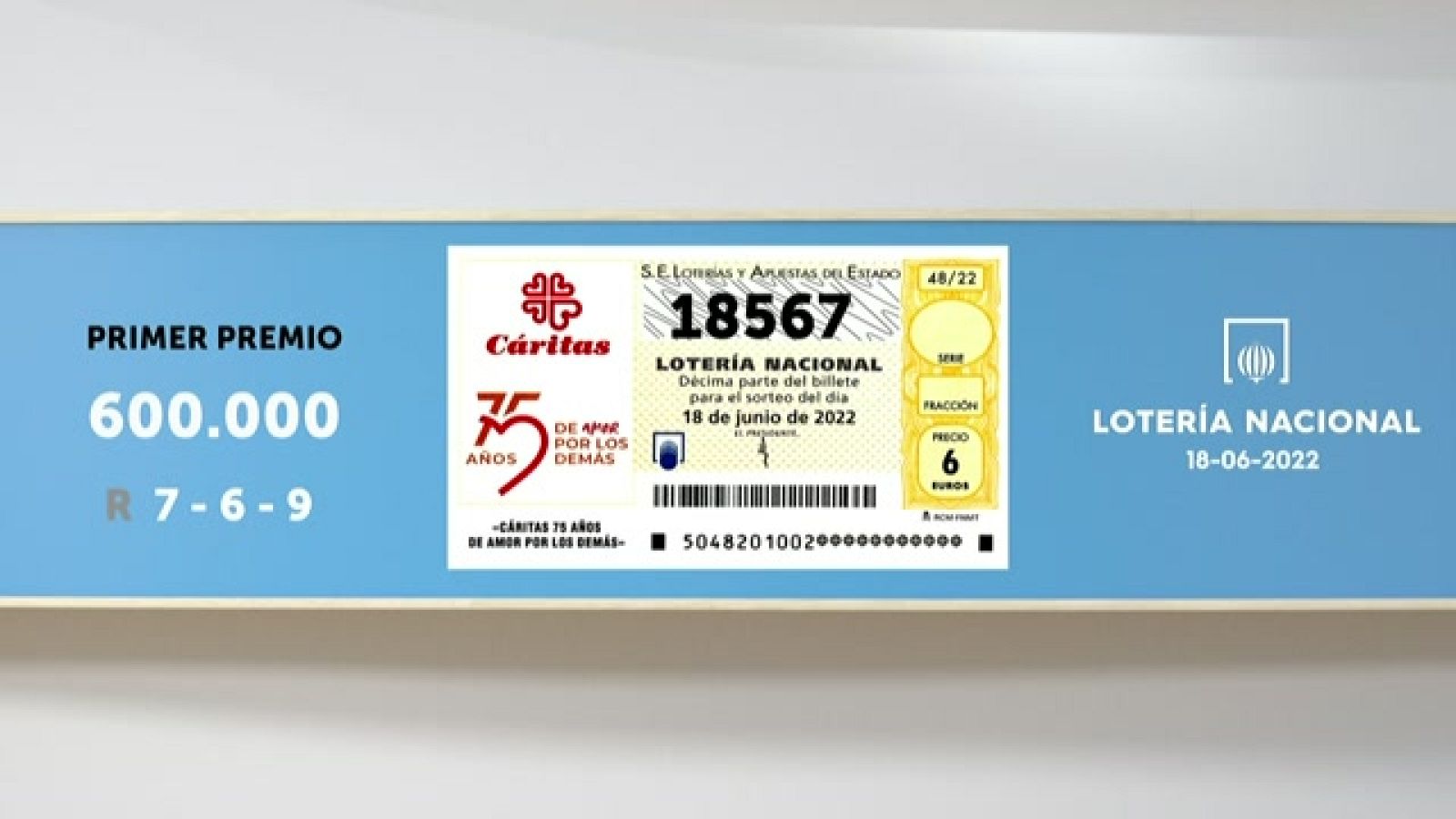 Sorteo de la Lotería Nacional del 18/06/2022 - Ver ahora