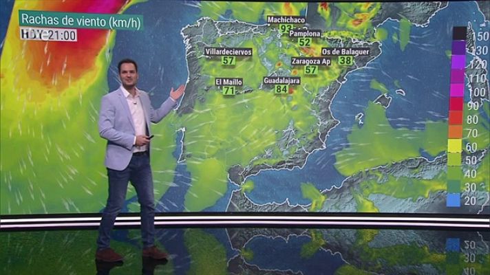 El tiempo - Intervalos de viento fuerte en Canarias, valle del Ebro, Cantábrico oriental y en zonas de tormenta