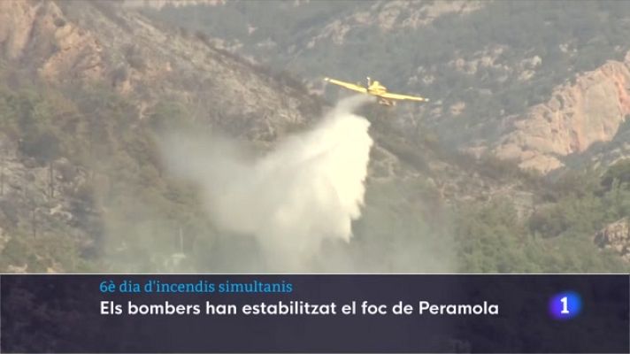 L'Informatiu - Sisè dia d'incendis simultanis a diversos punts de Catalunya