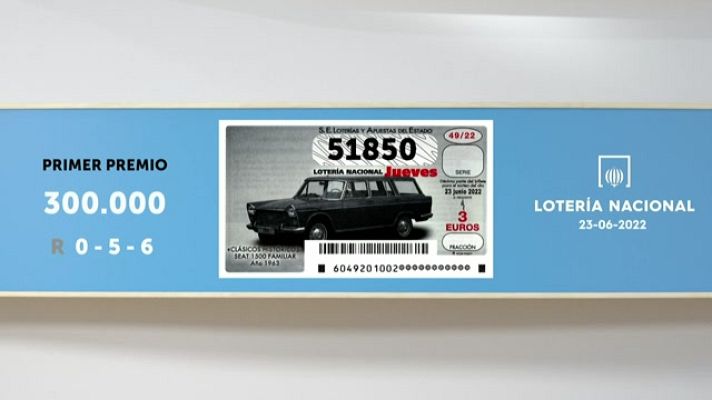 SELAE - Sorteo de la Lotería Nacional del 23/06/2022