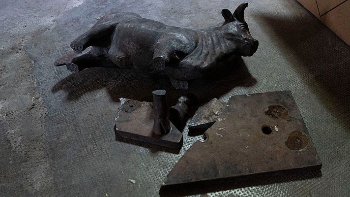 Telediario 2 - El Torico de Teruel que quedó destruido podría ser una falsificación