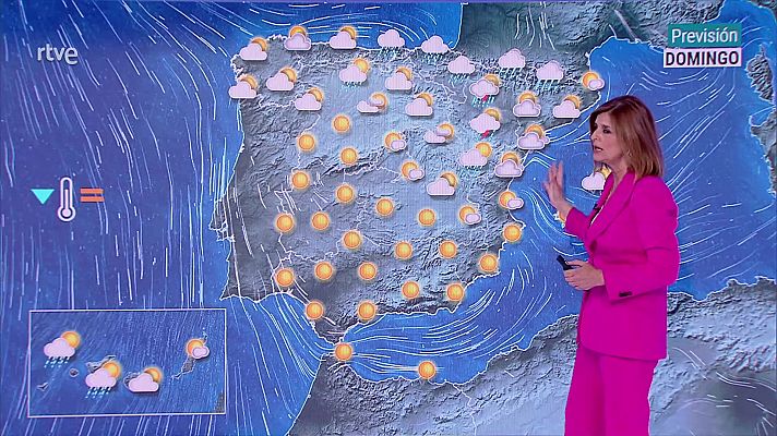 El tiempo - En el entorno del Cantábrico oriental y Pirineos se esperan intervalos nubosos y chubascos con tormentas ocasionales durante la madrugada