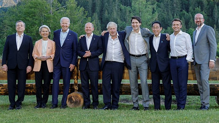 Telediario 1 - El G7 se reúne para dar una respuesta más contundente a Rusia y mostrar unidad