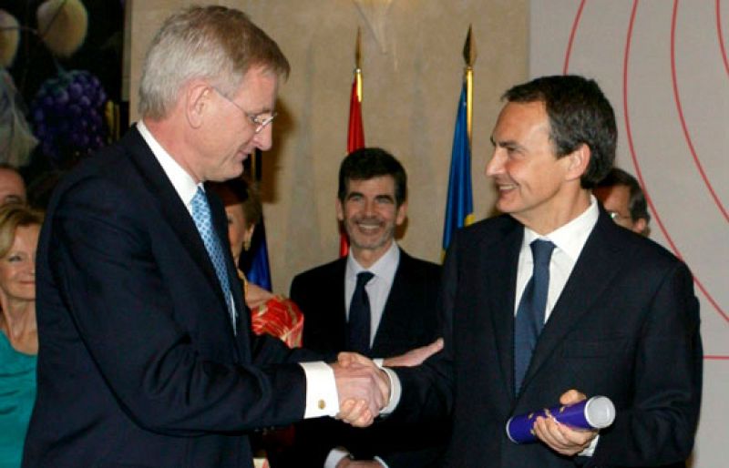 Entrega simbólica de la presidencia rotatoria de la Unión Europea a Zapatero