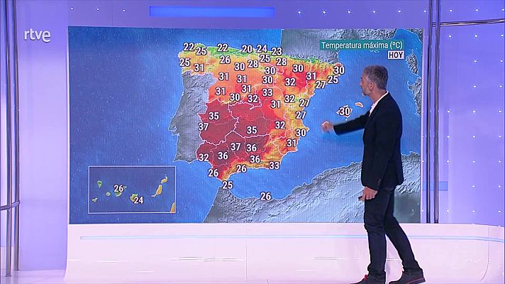 El tiempo - Vientos del noreste y norte en el tercio norte peninsular, Baleares y Canarias