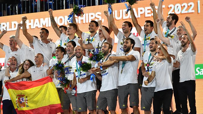  - Entrega de medallas para la selección española de waterpolo