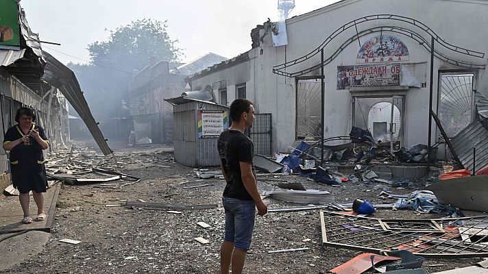 Telediario 1 - Las autoridades de Sloviansk piden abandonar la ciudad