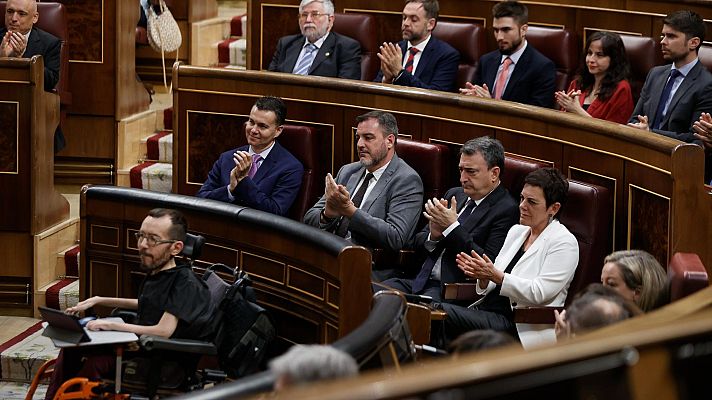 Telediario 2 - El Gobierno salva la primera votación de la ley de memoria democrática en el Congreso gracias al apoyo del PNV y Bildu