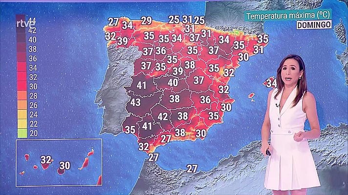 El tiempo - Se alcanzarán los 40 grados en los valles del Guadiana y Guadalquivir; y 35 de forma generalizada