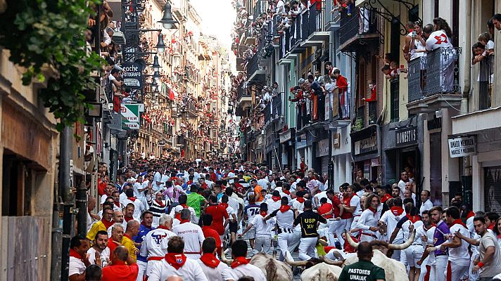 Telediario 1 - Peligroso encierro en San Fermín