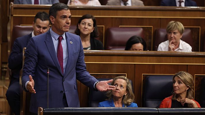 Telediario 1 - Sánchez vuelve a defender sus medidas contra la inflación y los socios de investidura le piden consensuarlas