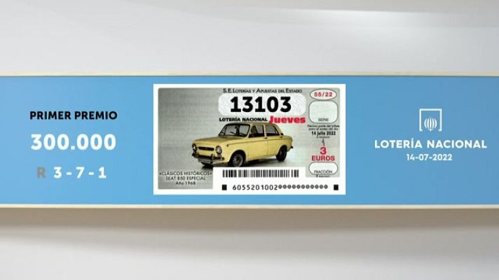 SELAE - Sorteo de la Lotería Nacional del 14/07/2022