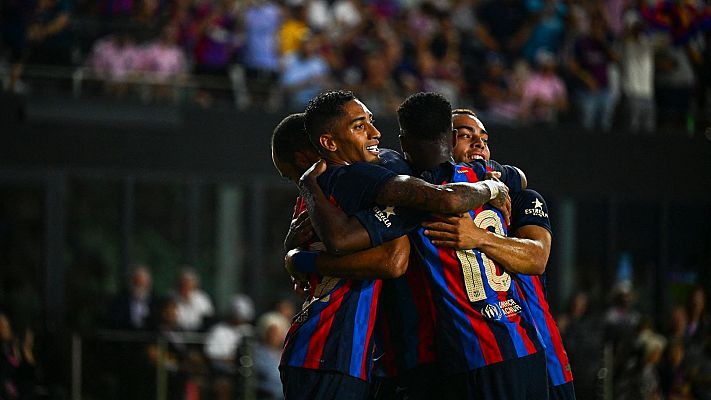Telediario 1 - Raphinha se estrena en la goleada del Barça al Inter Miami