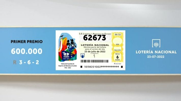 SELAE - Sorteo de la Lotería Nacional del 23/07/2022