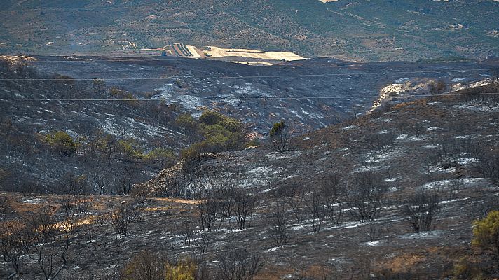 Telediario 1 - La ola de incendios en España pierde intensidad
