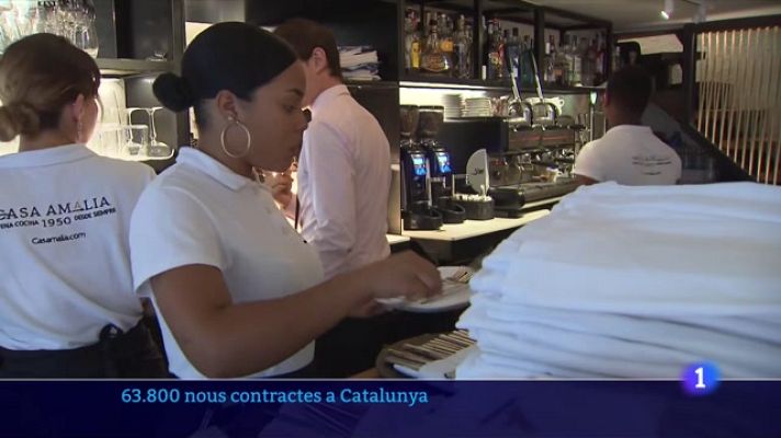 L'Informatiu - 63.800 nous contractes a Catalunya: l'hostaleria encapçala la creació d'ocupació