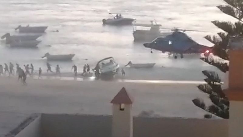 Operación contra la droga en la playa de Sanlúcar de Barrameda