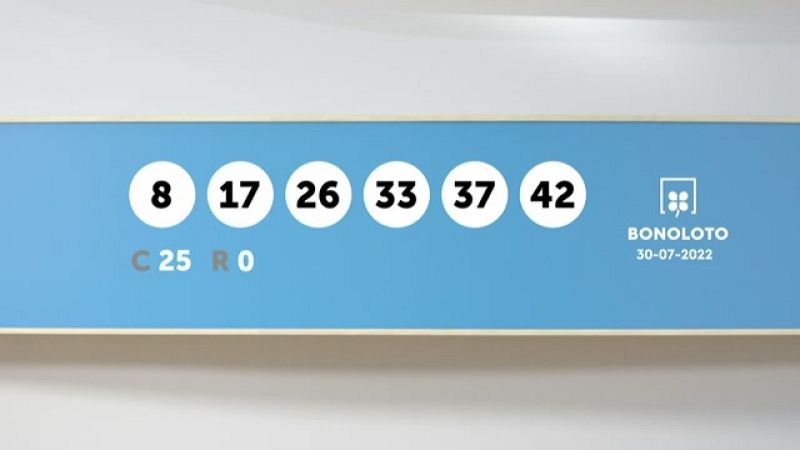 Sorteo de la Lotería Bonoloto del 30/07/2022 - Ver ahora