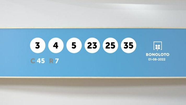 SELAE - Sorteo de la Lotería Bonoloto del 01/08/2022